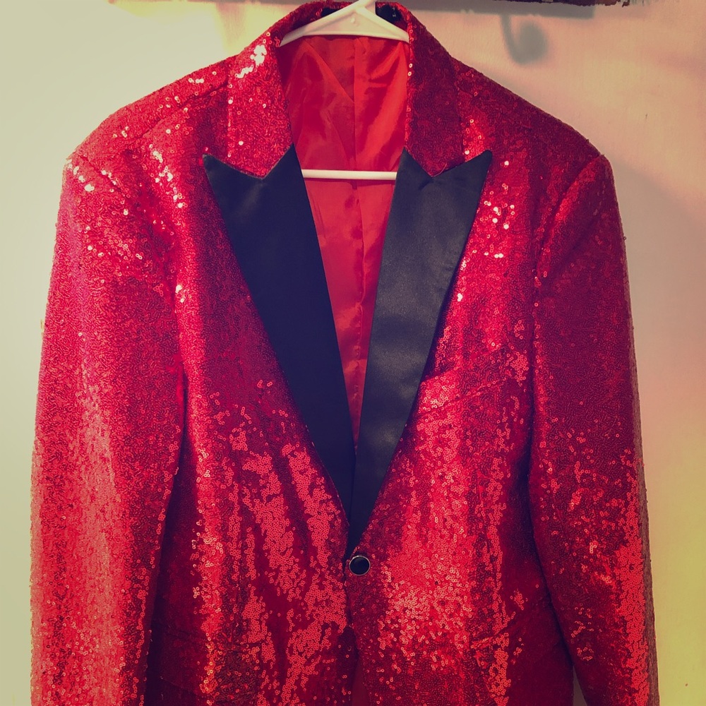 Men’s Red Sequin Blazer